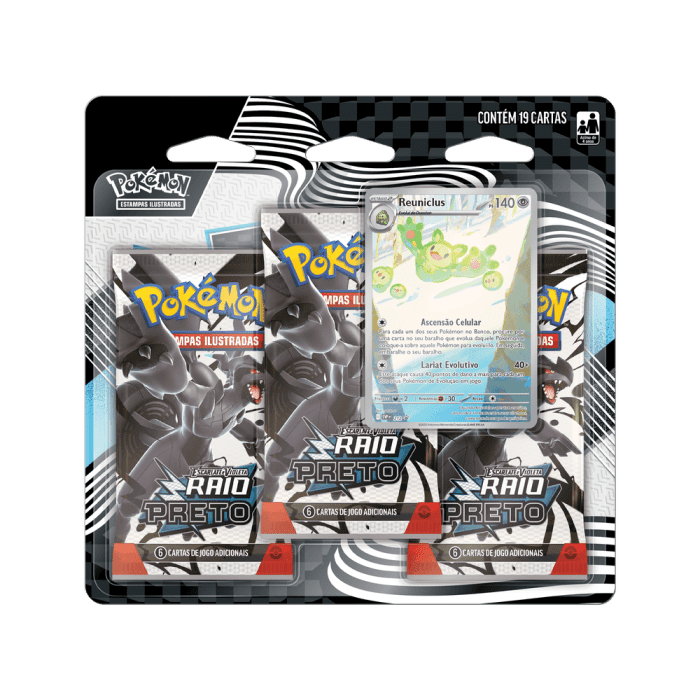 (PT-BR) Blister Triplo Pokémon Raio Preto Reuniclus